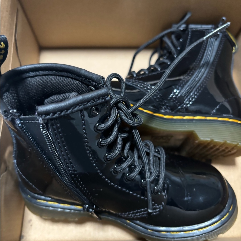 Dr. Martens Shiny Black Kids Boots